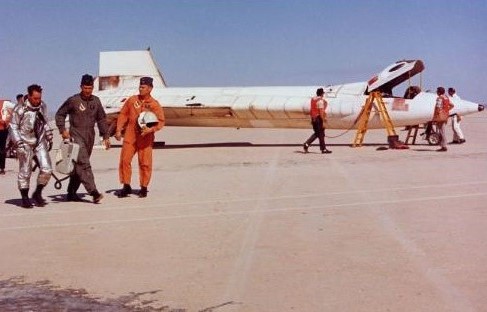 Air Force pilot William J. “Pete” Knight following his speed record-setting flight in October 1967.