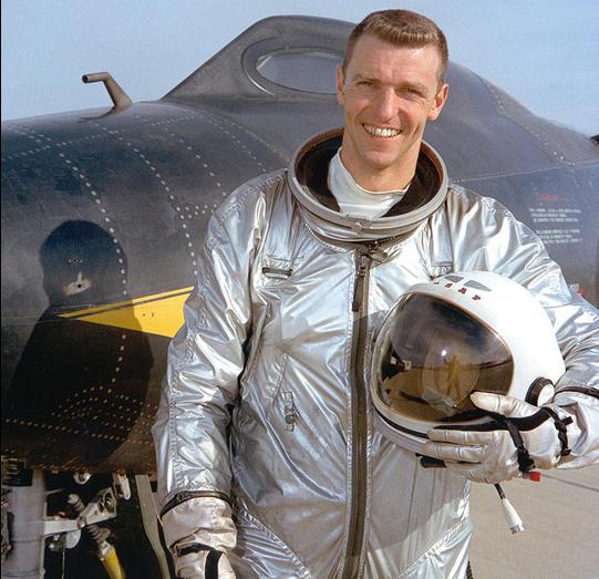 Air Force pilot Joe H. Engle following a flight aboard X-15A-2 in December 1965. 