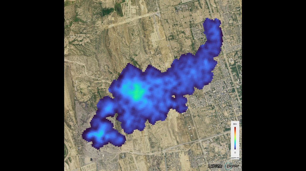 Carbon Mapper Coalition’s Tanager-1 satellite detected this methane plume in Karachi, Pakistan