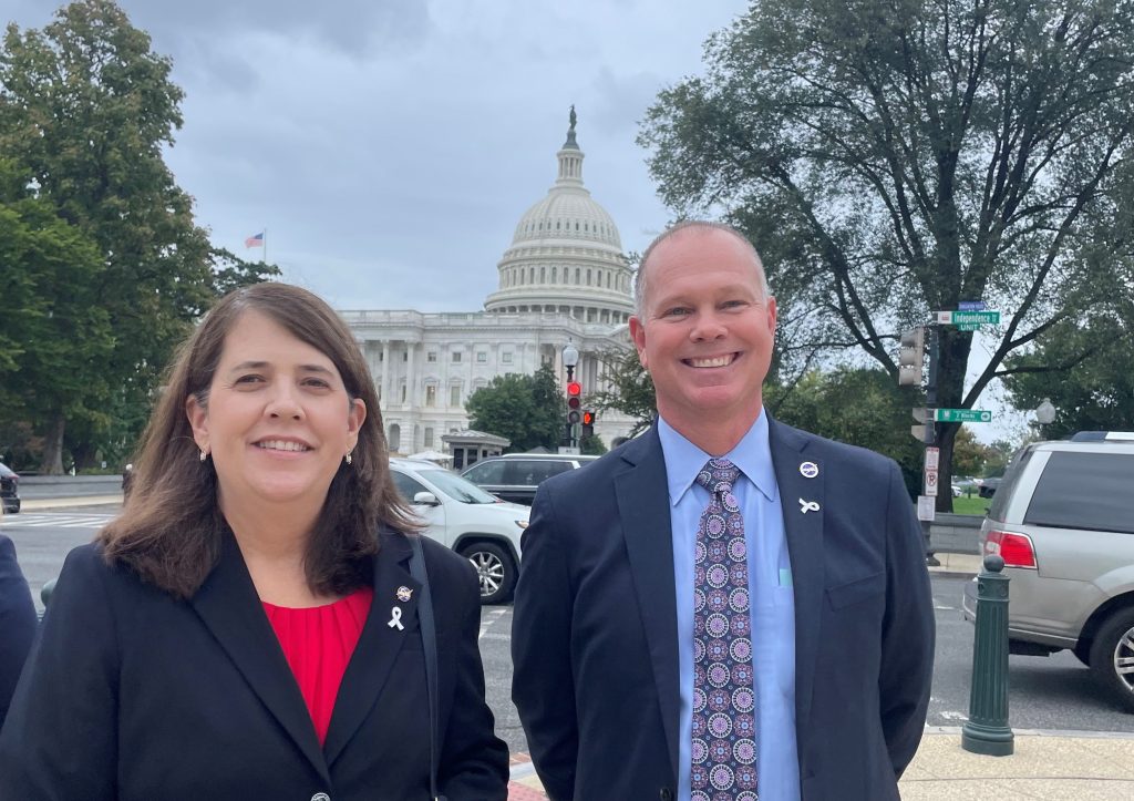 NASA Stennis Deputy Director Christine Powell, left, and NASA Stennis Director John Bailey stand near the United States Capitol during a visit to Washington, D.C.