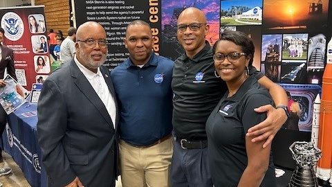 Employees from NASA’s Stennis Space Center pose for a picture with U.S. Rep. Bennie Thompson