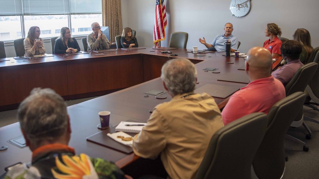 NASA Stennis Director John Bailey hosting a Java with John session with Office of Procurement employees