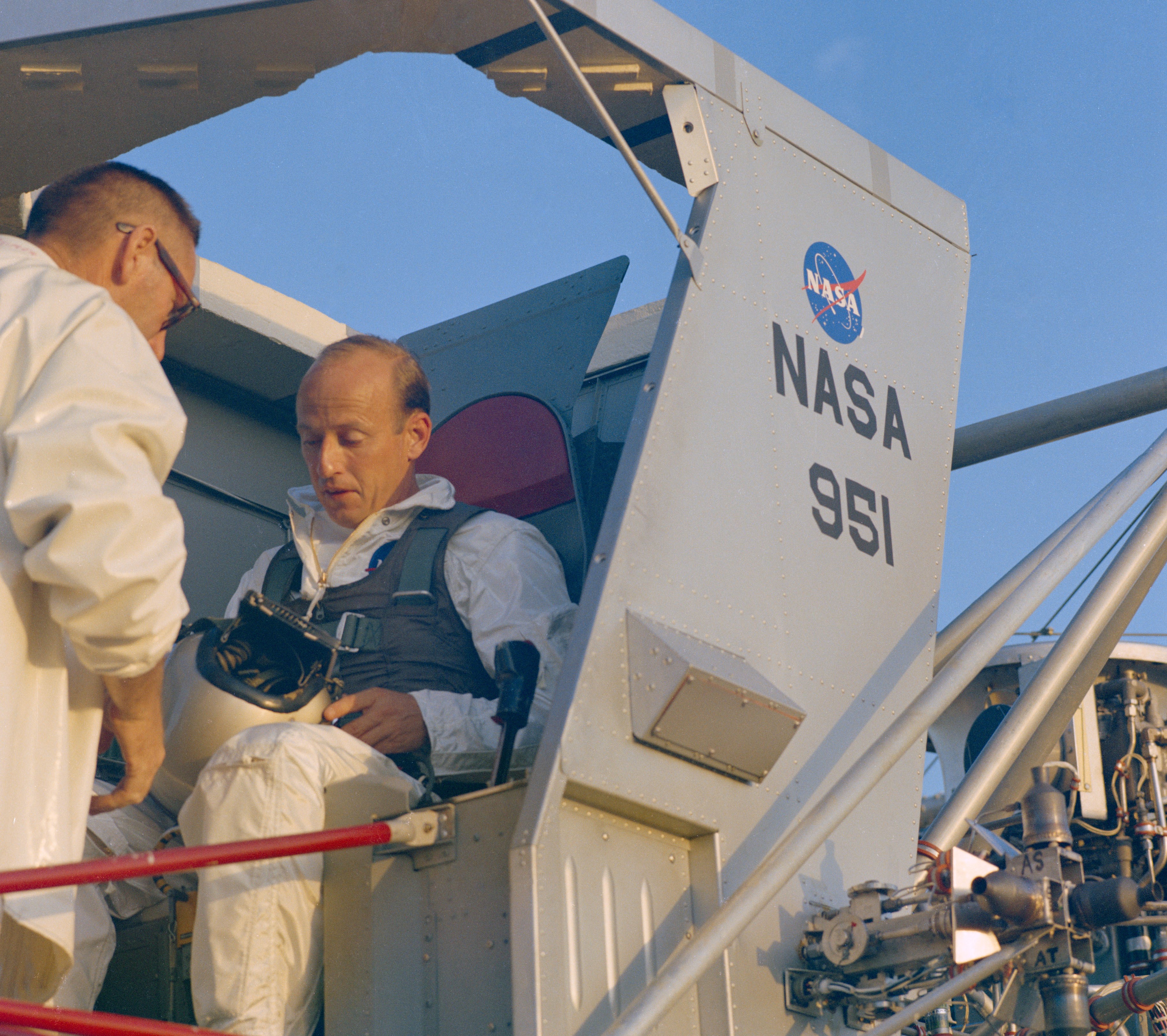 Apollo 12 Commander Charles “Pete” Conrad prepares to fly LLTV-2