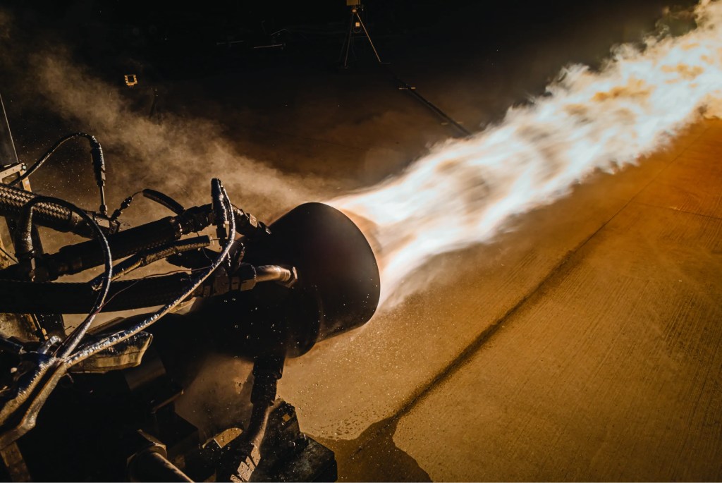 Launcher's 3D-printed Engine-2 rocket engine completes a 5-second hot fire of its thrust chamber assembly