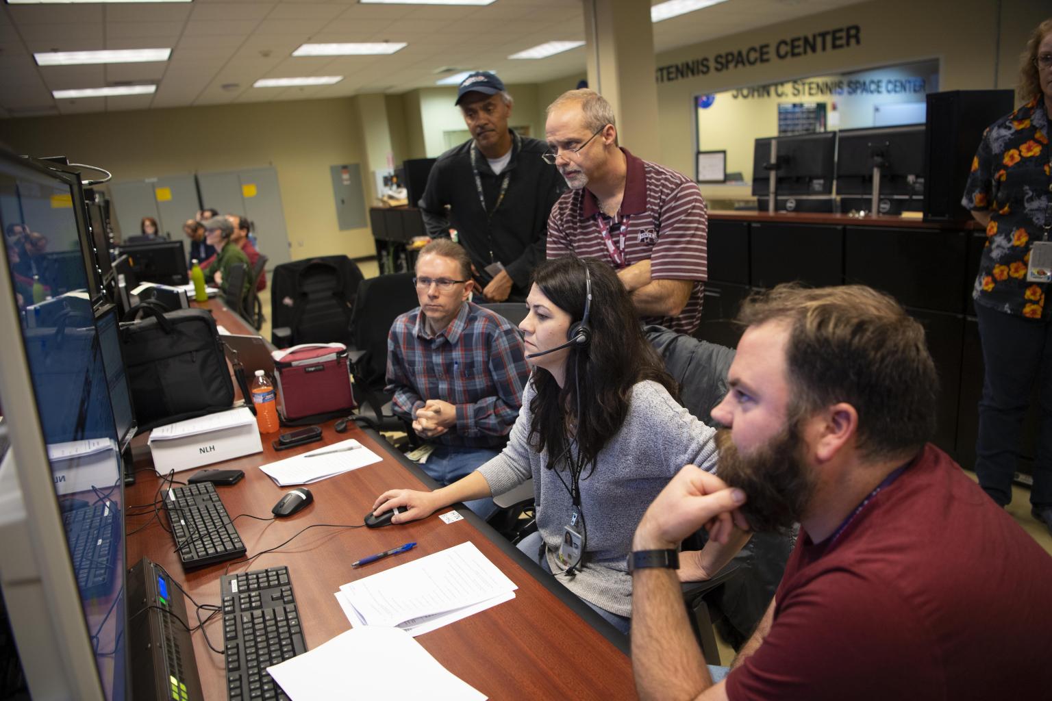 Test control center crews at NASA’s Stennis Space Center’s simulate full operations of core stage testing