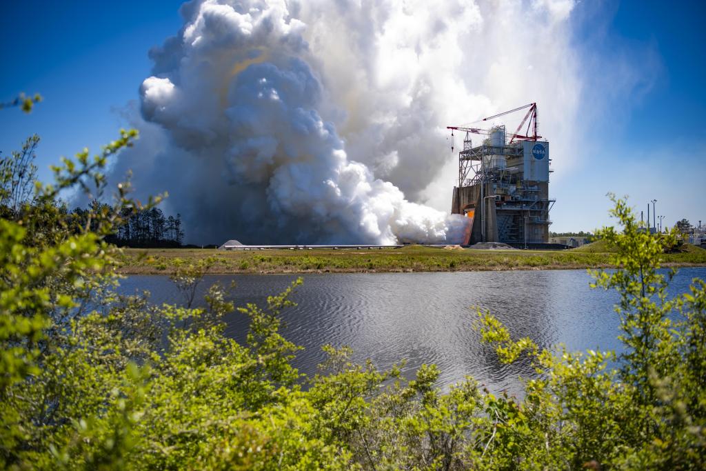 NASA conducting a full-duration RS-25 hot fire April 3, 2024, on the Fred Haise Test Stand