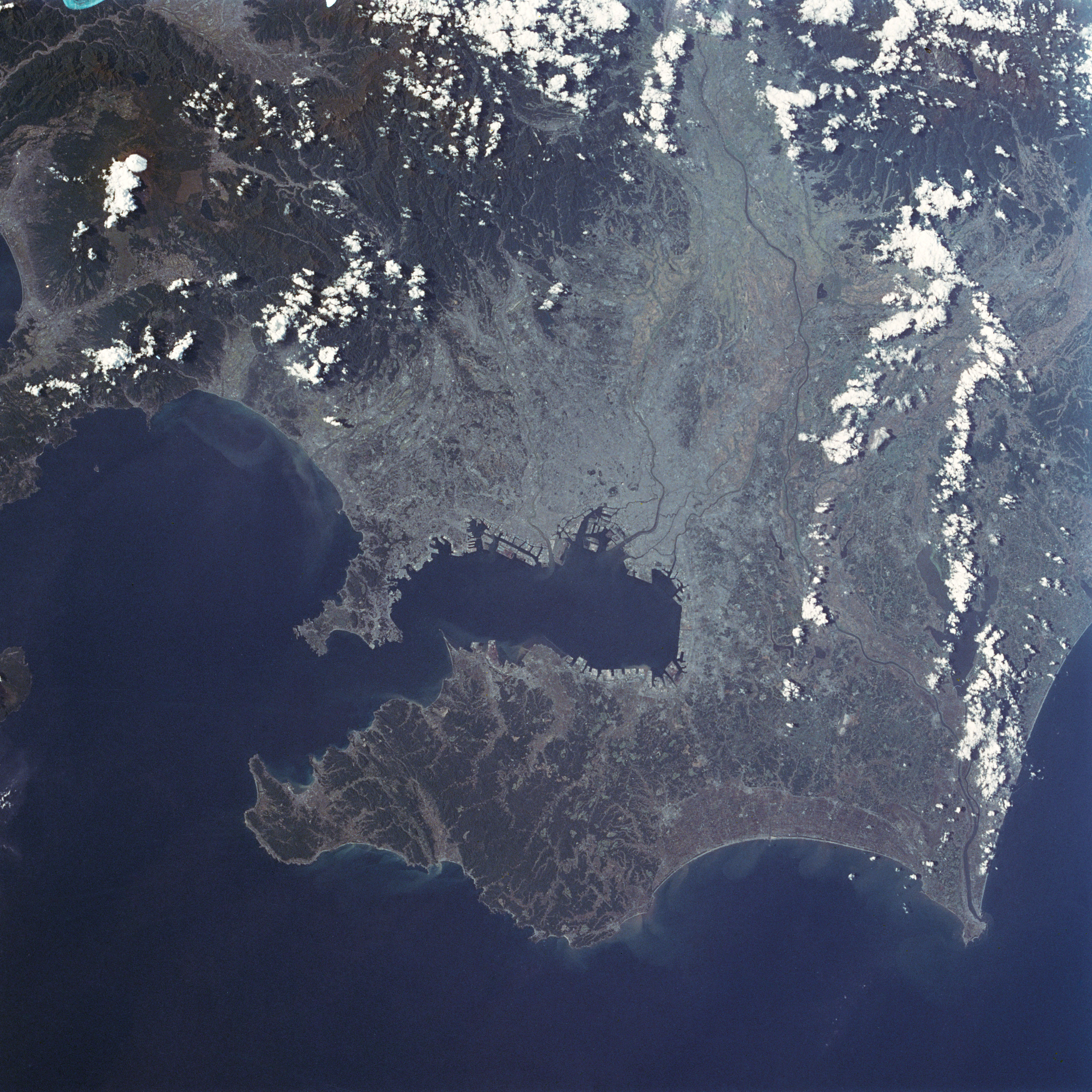 The greater Tokyo area with Mt. Fuji at upper left