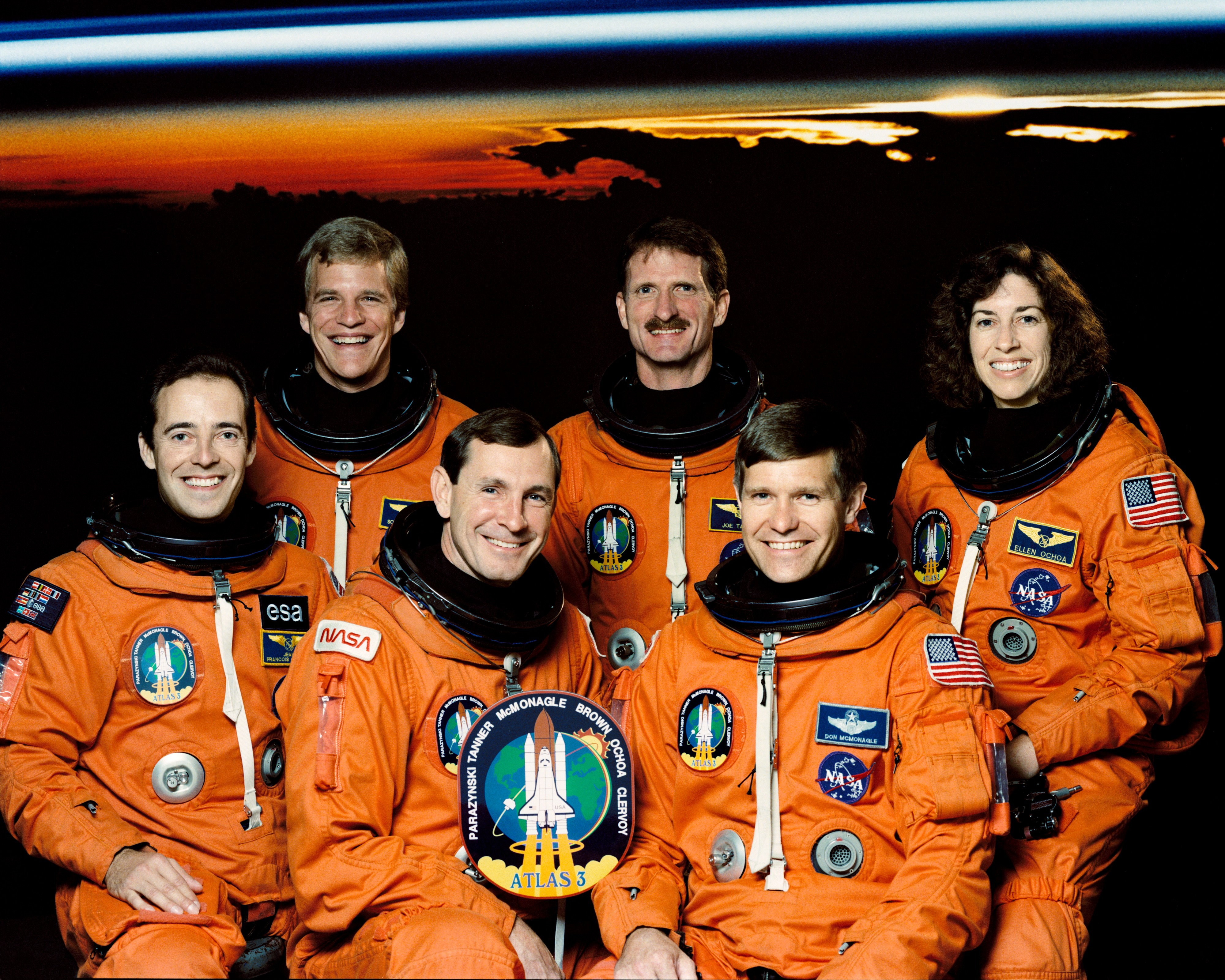 Official photo of the STS-68 crew