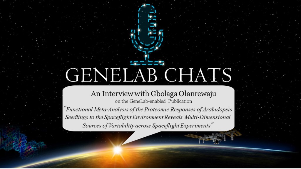 Title slide for GeneLab Chats with Gbolaga Olanrewaju