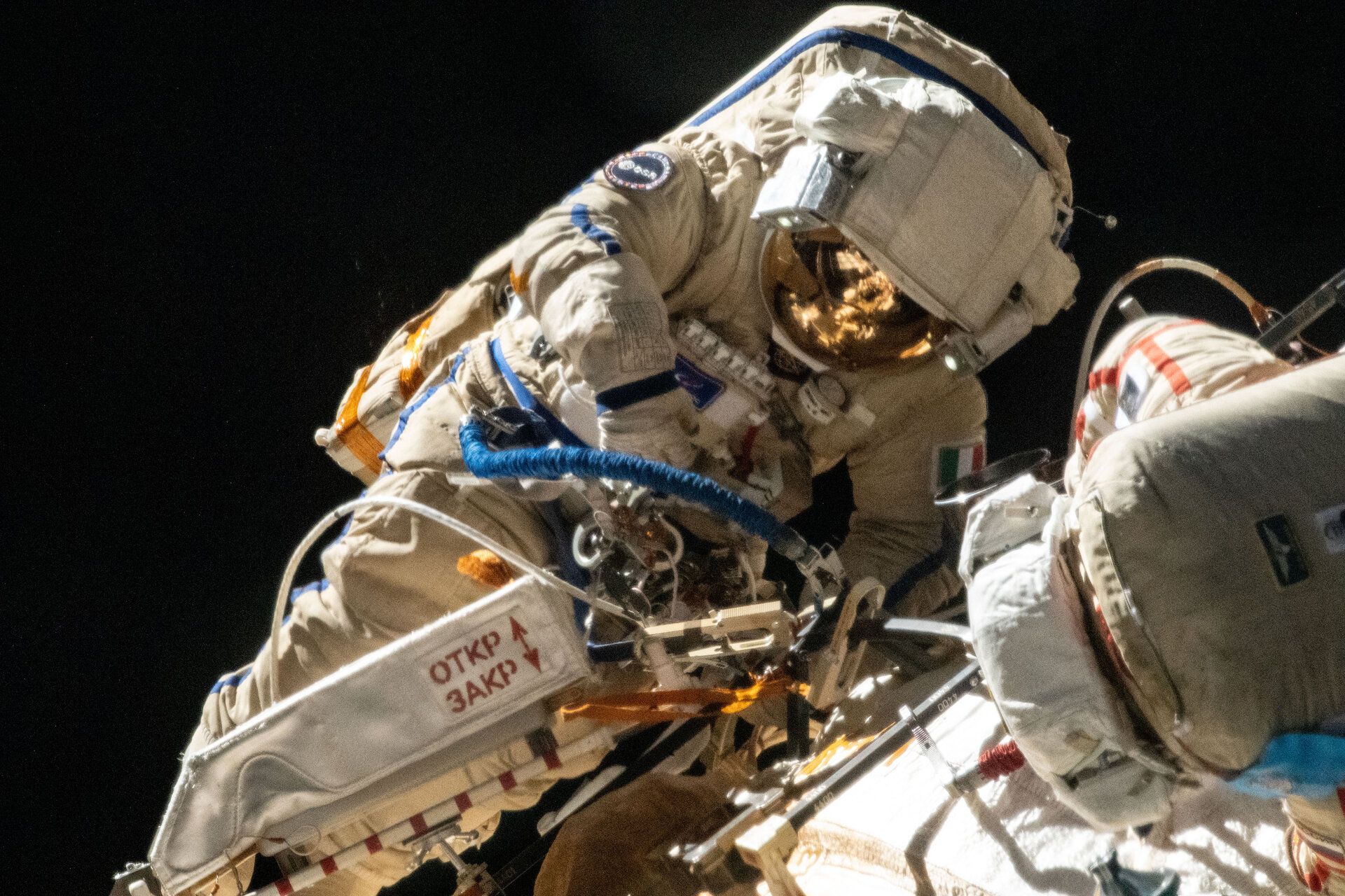 During Expedition 67, Italian astronaut Samantha Cristoforetti conducts the first spacewalk by a woman from the European Space Agency