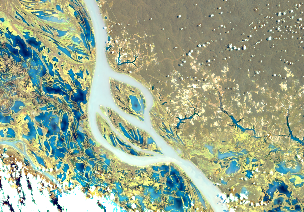 NASA’s EMIT collected this hyperspectral image of the Amazon River in northern Brazil