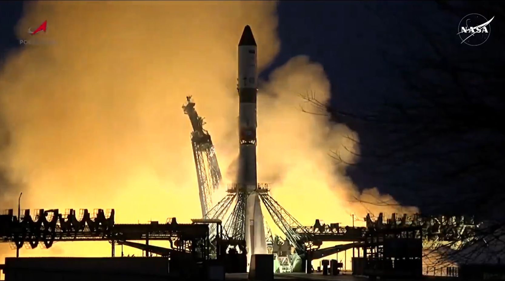 The Progress 90 spacecraft is pictured moments before launch from the Baikonur Cosmodrome in Kazakhstan. Credit: NASA