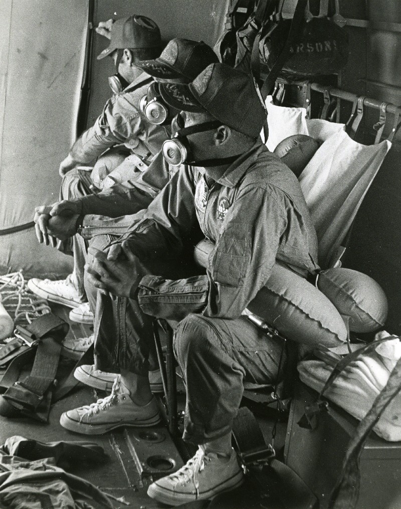 Apollo 12 astronauts Richard F. Gordon, left, Alan L. Bean, and Charles 