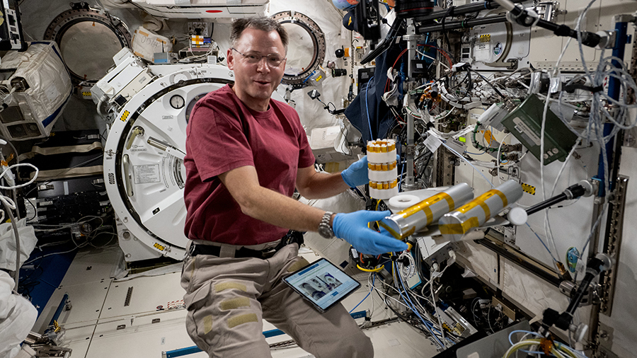 Astronaut Nick Hague explores the potential of biomanufacturing using microorganisms and cell cutlures to create food, medicine, and more in space.