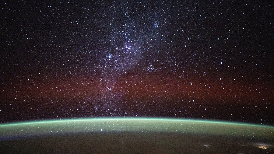 A long-exposure shot taken by NASA astronaut Don Pettit shows the intricacies of stars in the Milky Way as the International Space Station orbited 253 miles above the Atlantic Ocean. 