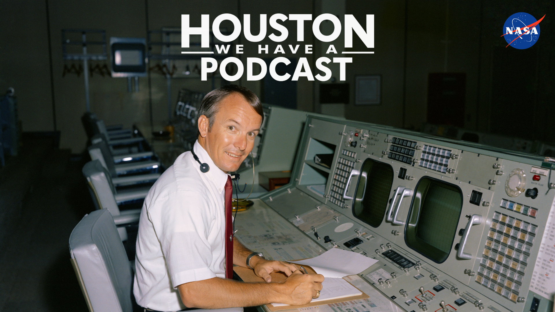 Houston We Have a Podcast Call Sign: Gold Flight. Photo of Gerry Griffin in the Flight Control Room