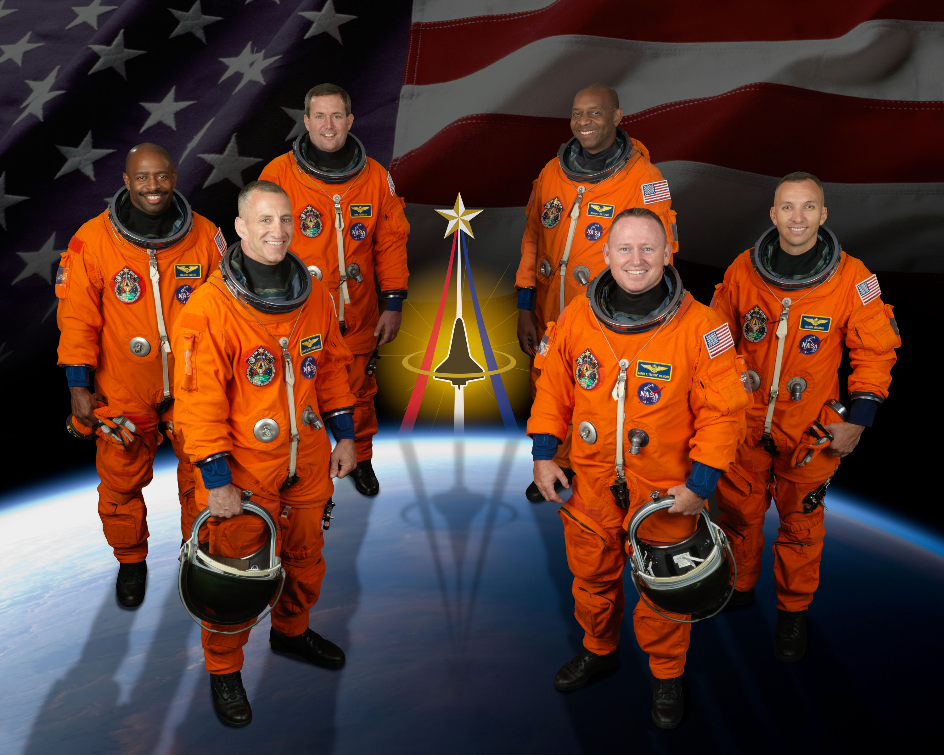 Official photograph of the STS-129 crew