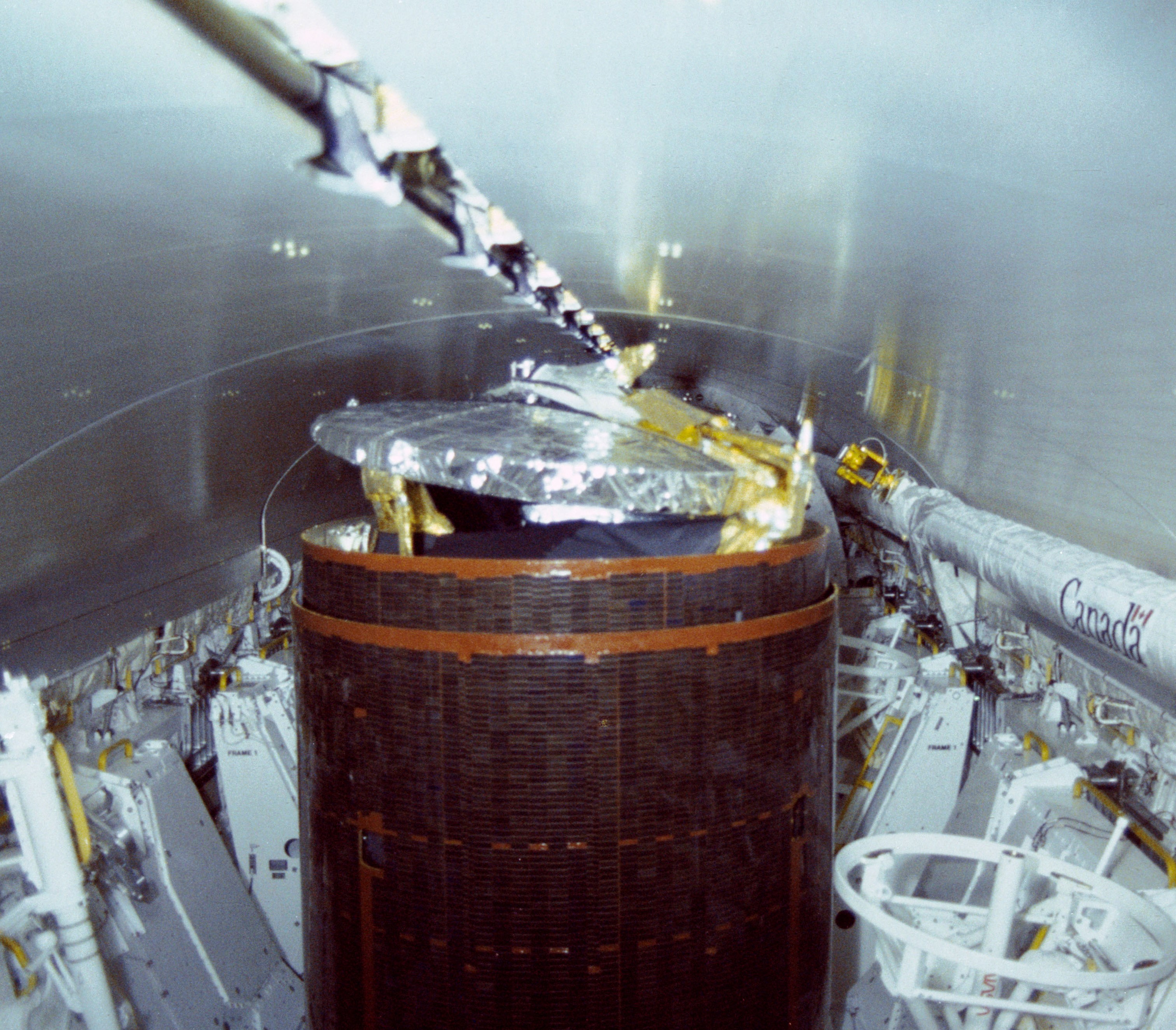 View inside Discovery’s payload bay shortly before the deorbit burn