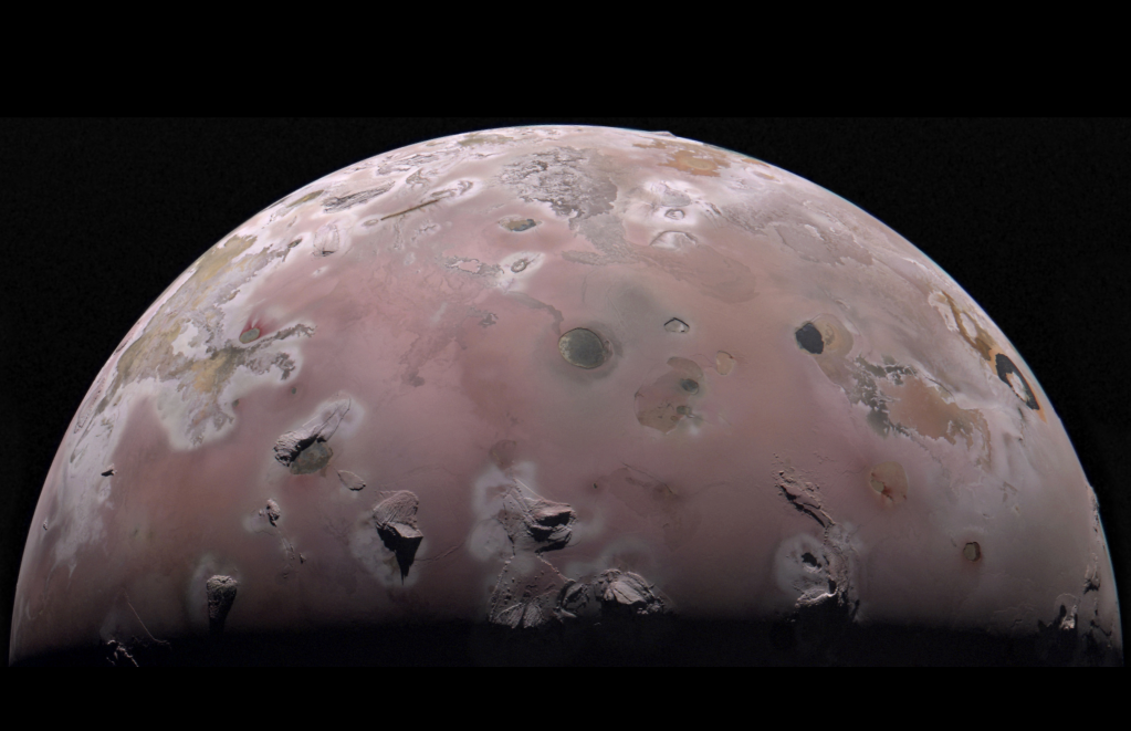 The north polar region of Jupiter’s volcanic moon Io