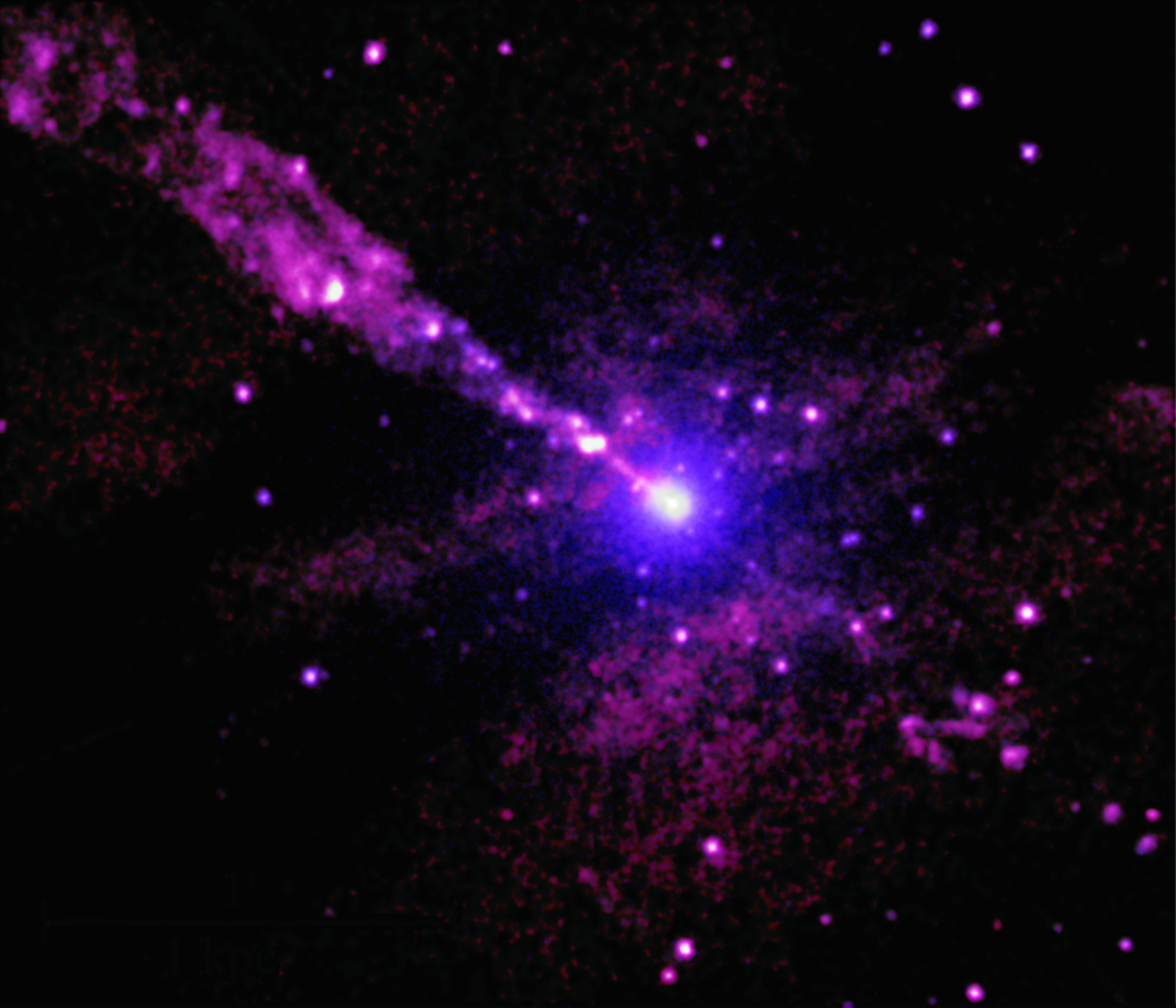 Black Hole Jet Stumbles Into Something in the Dark