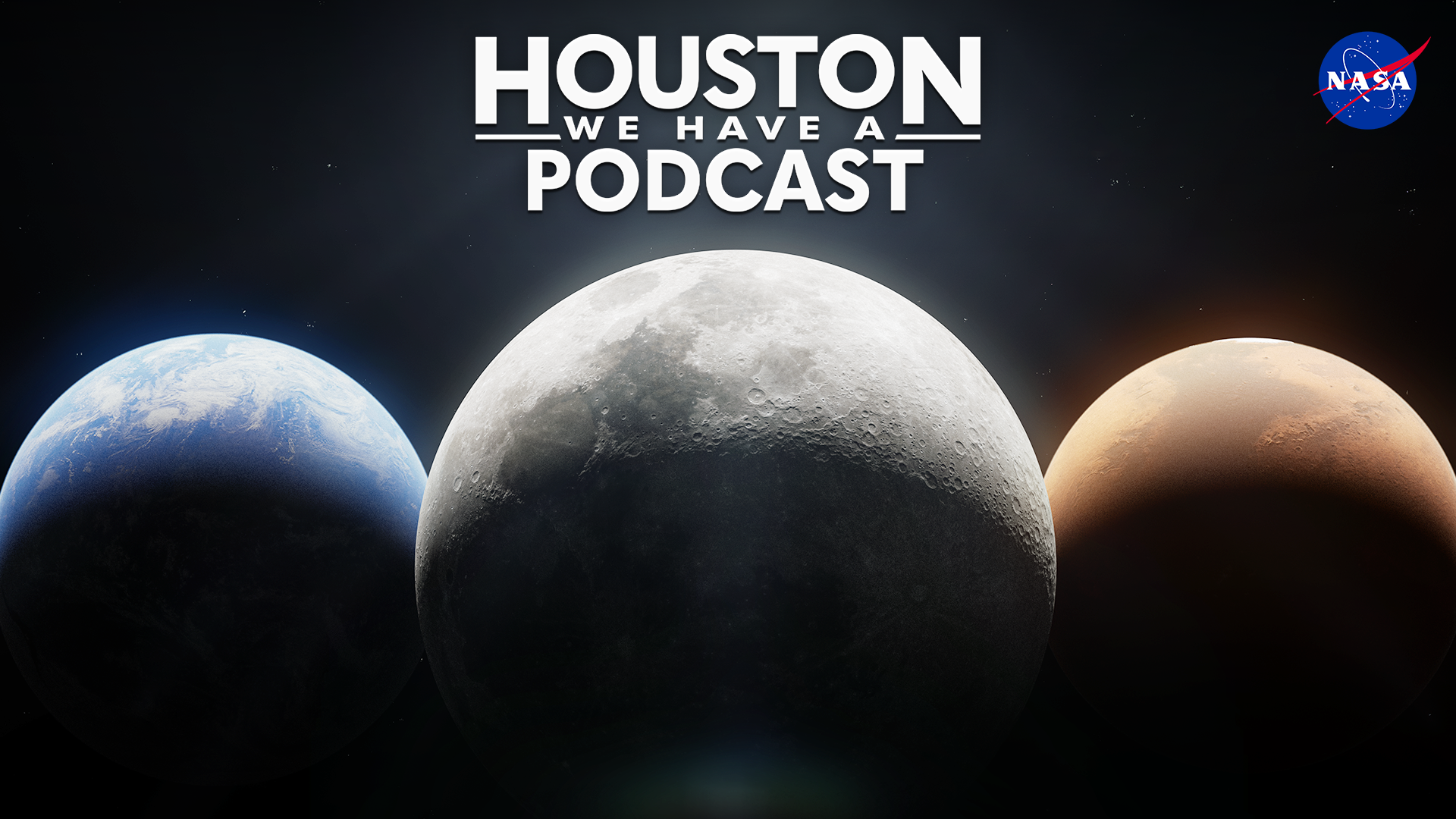 HWHAP Ep. 366 The Earth, Moon, and Mars are illuminated side by side.