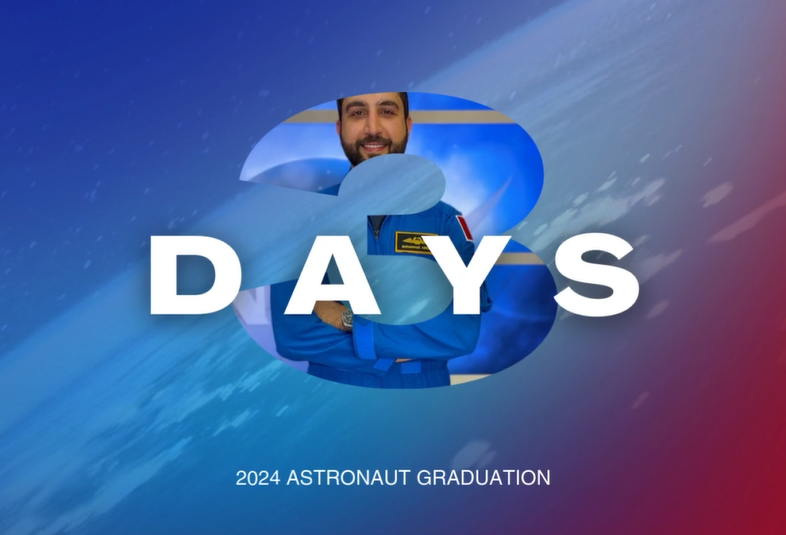 Mohammed Bin Rashid Space Center astronaut Mohammed AlMulla poses for the Astronaut Graduation Countdown. 