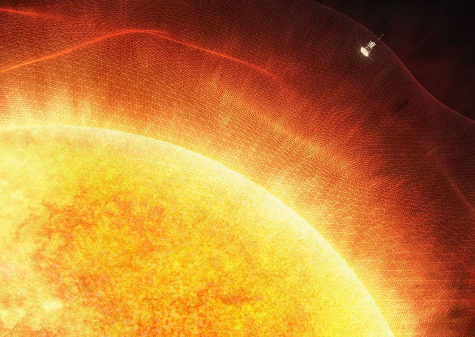 This conceptual image shows Parker Solar Probe about to enter the solar corona.