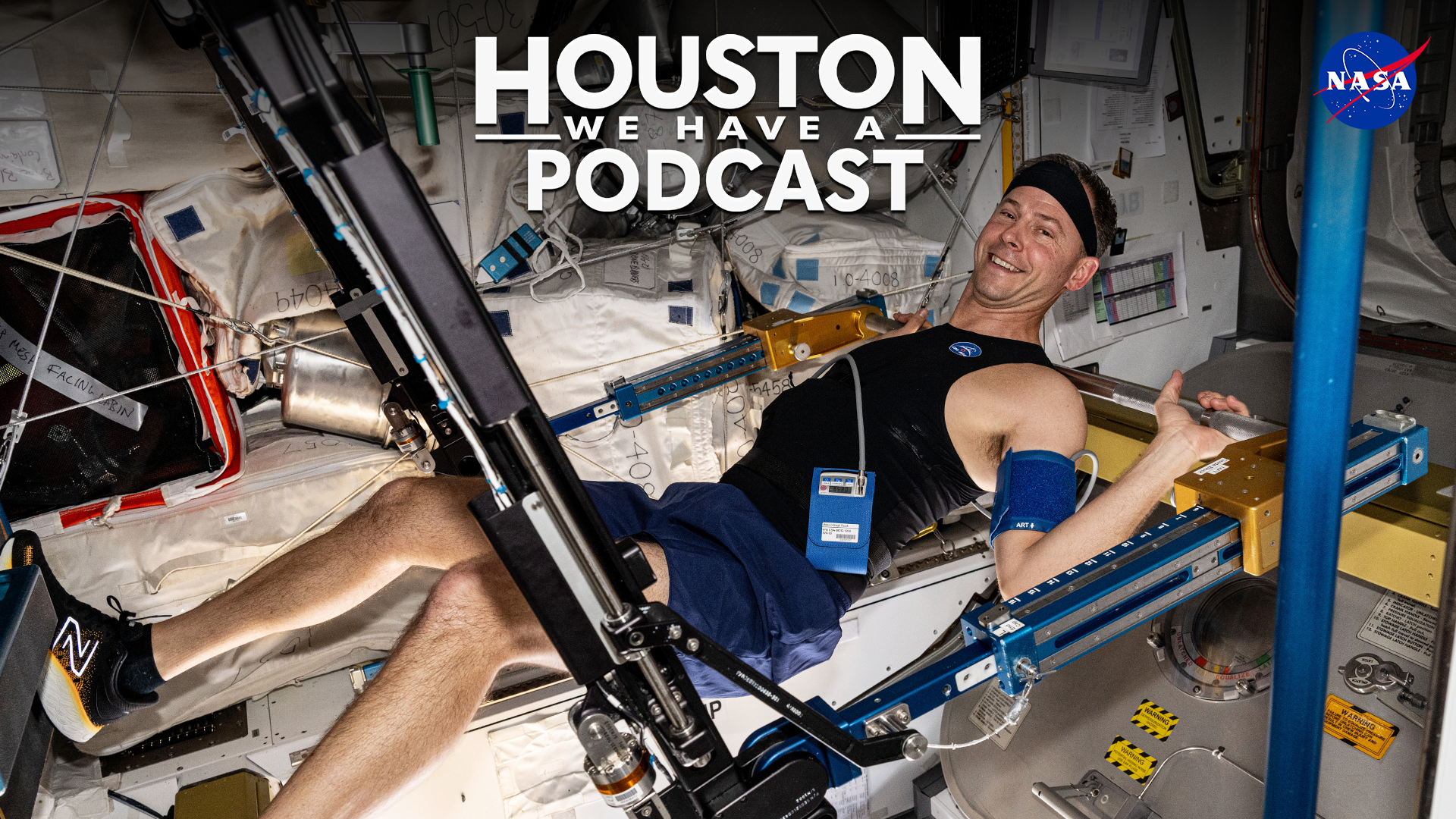 HWHAP Ep. 370. An astronaut uses resistive exercise equipment on the International Space Station.