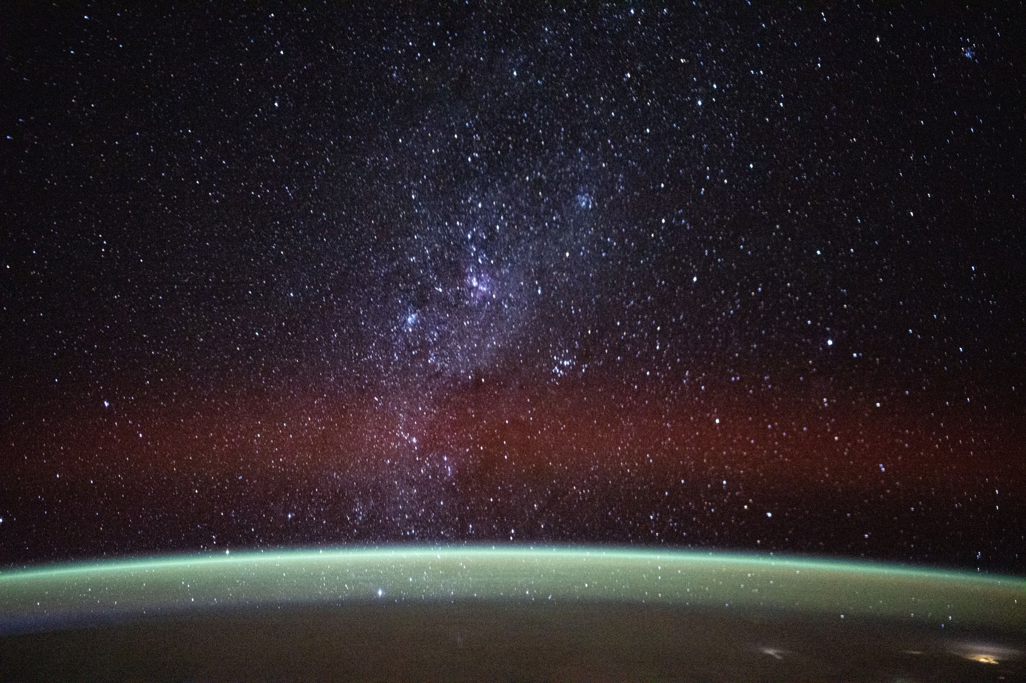 A long-exposure shot taken by NASA astronaut Don Pettit shows the intricacies of stars in the Milky Way as the International Space Station orbited 253 miles above the Atlantic Ocean.