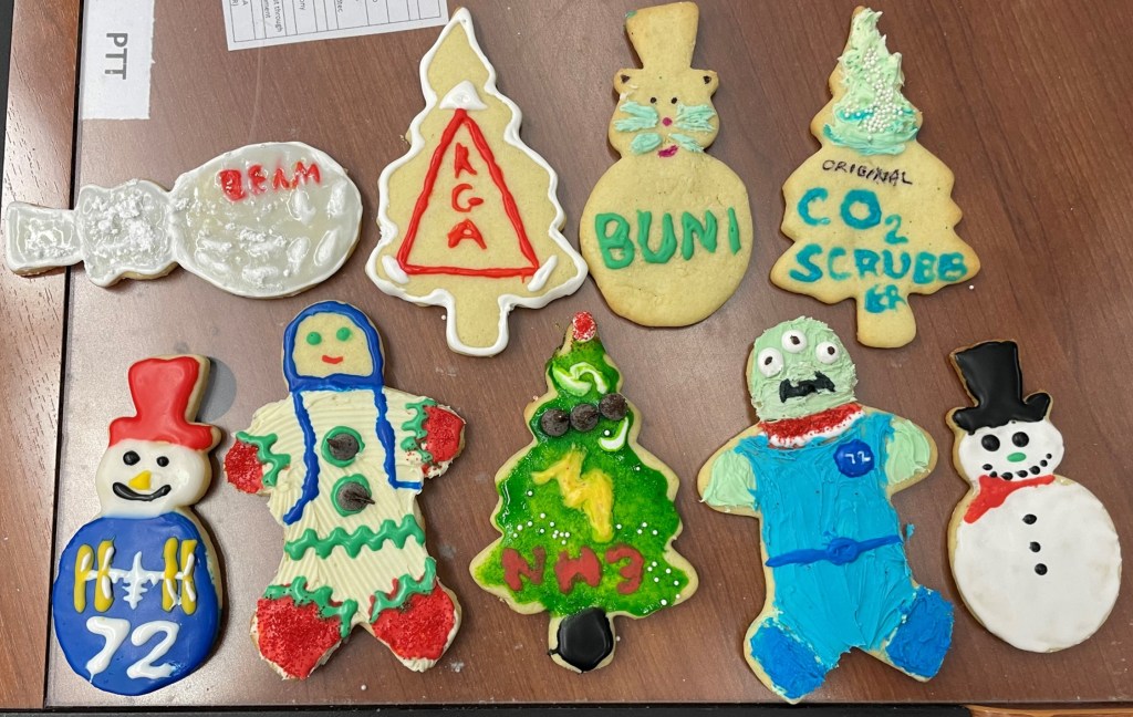 Holiday cookies decorated by the MCC Orbit 3 team.