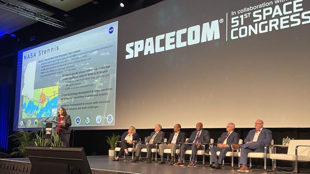 NASA Stennis Deputy Director Christine Powell participates in a NASA discussion panel