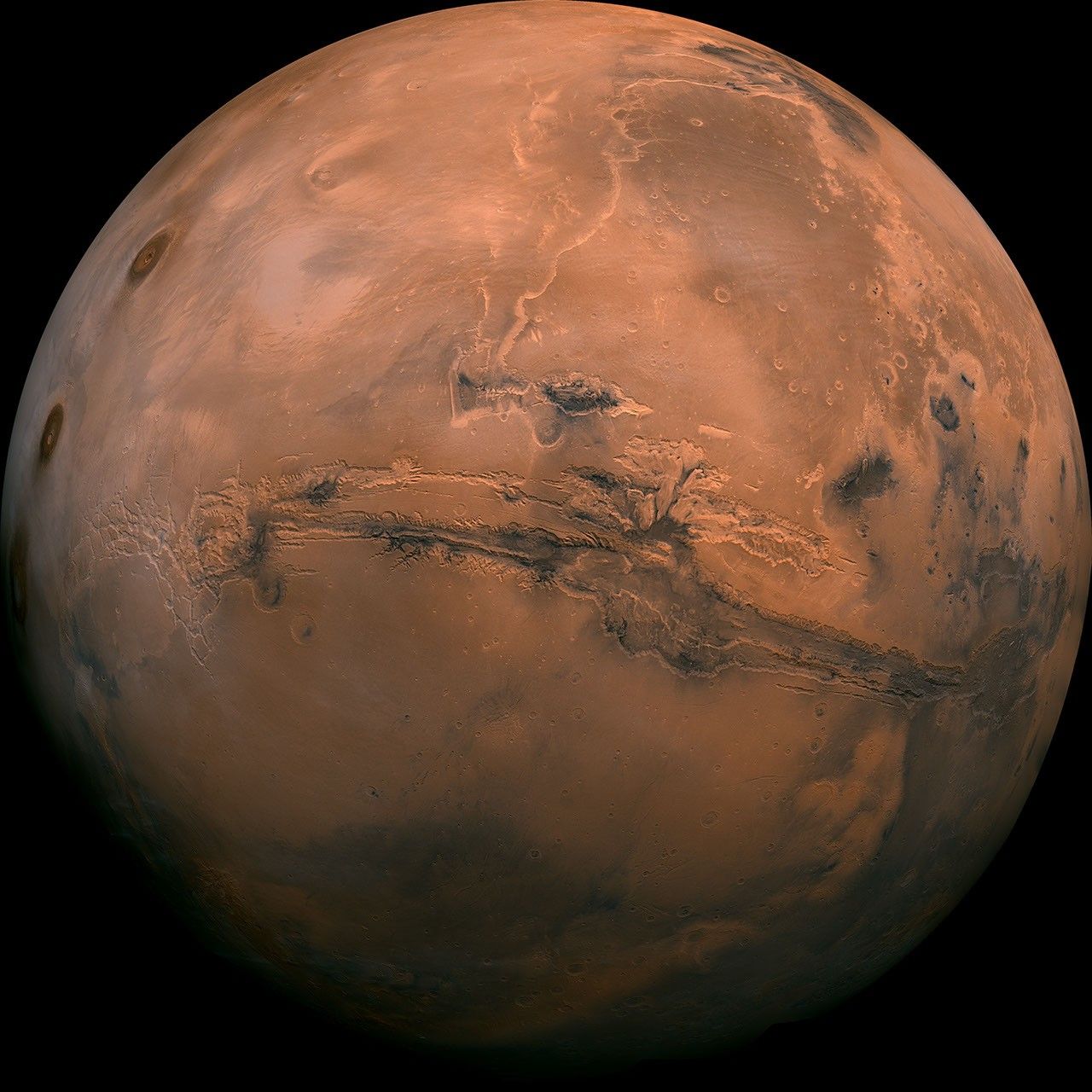 Mars global mosaic image assembled from Viking orbiter images