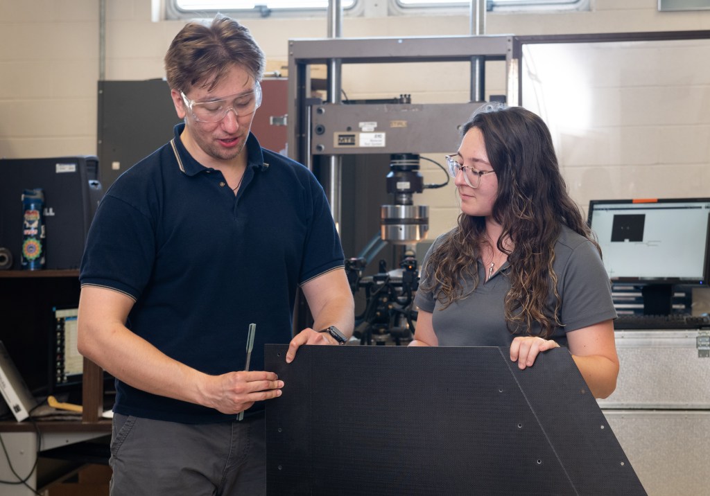 Researchers at NASA conduct various composite material tests to help address new, unique structural loads on future aircraft that involve distributed electric propulsion systems.