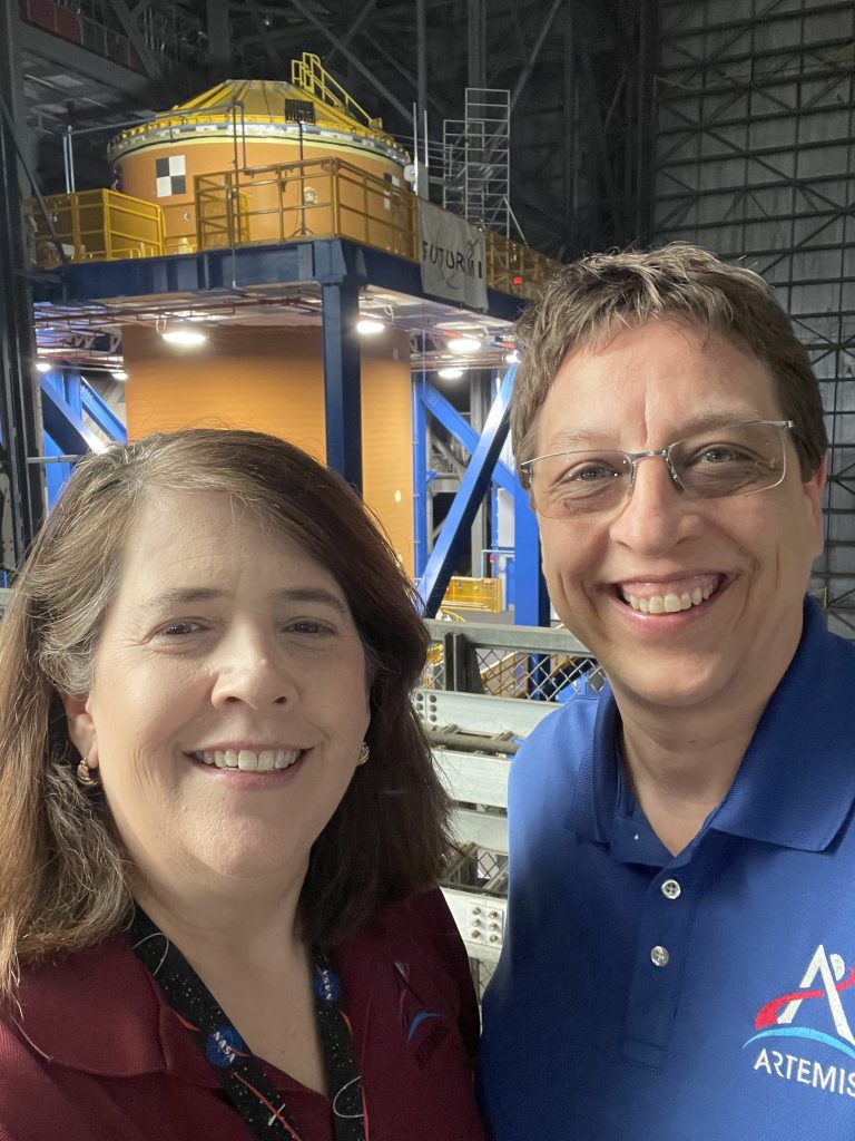 NASA Stennis Deputy Director Christine Powell and NASA Rocket Propulsion Test Program Manager Michele Beisler take a selfie together