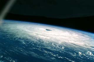 Hurricane seen during the NASA/Mir-21 mission by astronaut Shannon Lucid from the Russian space station Mir.