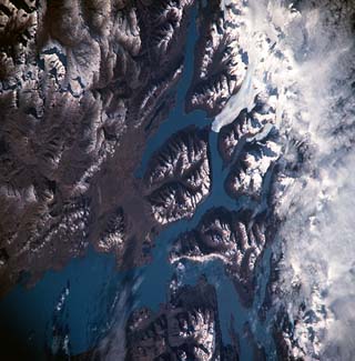 Patagonia Region, Argentina, Southern Andes, glaciers and lakes.