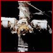 View of Mir space station just before docking